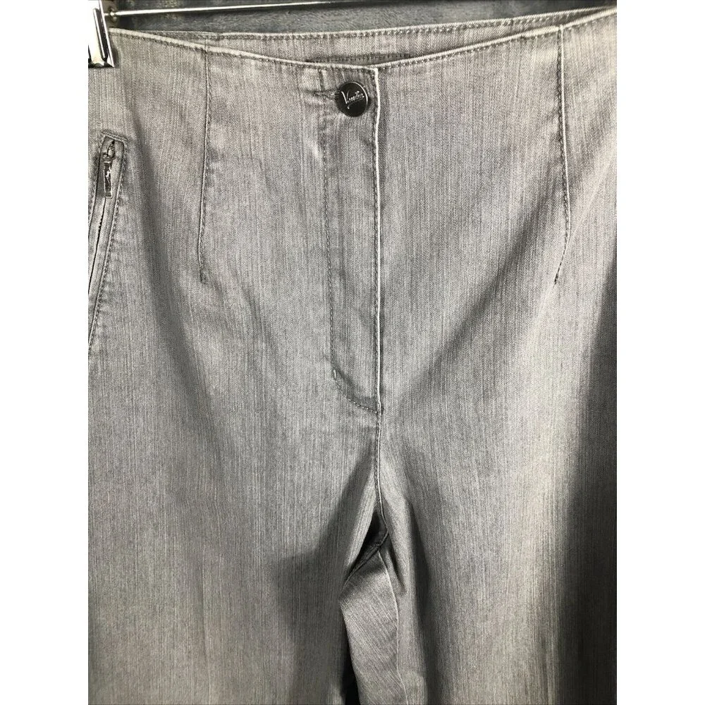 Jacky Vanilia Becky Woman's Gray Denim Trouser Pants Size 14 With Zip - Picture 13 of 16